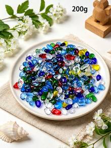 100/200/300/500g Assorted Color Glass 0.5-1cm, Reusable Dye-Free Vase Filler, Aquarium, Fish Tank, Potted Plants, Succulents - View 10