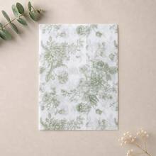 5x7 Green Floral Sketch Pattern Vellum Jackets, Thick Matte Semi-Transparent Pre-Folded Invitation Covers, Wedding Birthday Party Invitation Wraps For Event Decor - Multicolor - View 7
