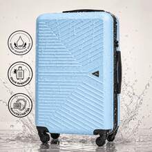W WINGS Travel Suitcase Set 3 Pcs | Cabin, Medium And Large Hard Shell Luggage With TSA Lock, Telescopic Handle And Wheels - Baby Blue - View 8