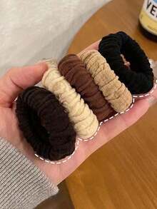 10pcs Multi-Color Thick Elastic Hair Ties, Versatile Hair Accessories, Random Colors, Suitable For Gym, Party And Vacation, Can Be Used For Ponytails - Multicolor - View 6