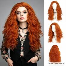 Multicolor Long Curly Wavy Synthetic Wigs For Women - Heat Resistant Cosplay Party Daily Hairpieces For Halloween Dress‑Up - Multicolor - View 9