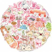 somoving 50pcs Cute Pink Stickers, New Year Gift, For Decorating Musical Instruments, Guitars, Water Bottles, Mugs, Skateboards, Laptops, Coffee Cups, Luggage, Diaries, And Scrapbooks - Multicolor - View 5