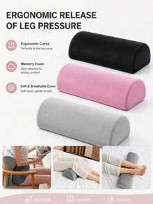 1pc Memory Foam Crescent Moon Shaped Leg Pillow, Adjustable Knee And Ankle Support Cushion, Suitable For Sofa, Office Nap And Travel, Great Gift For Mom, Nurse, Elderly, Athlete And Runner - Multicolor - View 1