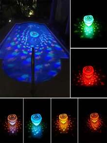 1pc Pool Decorative Light With Fish Pattern, Suitable For Garden, Yard, Swimming Pool, Pond, Magic Ball, Creative Ball, Colorful Light, Bathtub, Pool, Projection Light, Landscape - Small Fish Projector Lamp - View 8