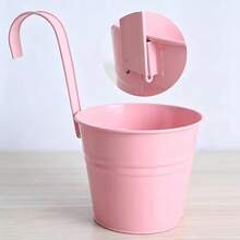 Hanging Flower Pot Metal Iron Bucket Flower Stand, Suitable For Railing Fence Balcony Garden Home Decor, With Detachable Hooks, Multi-Color Indoor/Outdoor Plant Rack Set, Halloween Decoration, Christmas Gift - Multiple Styles - View 8