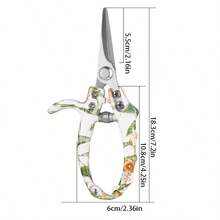 2pcs Gardening Pruning Shears Set, Stainless Steel Curved Blade & Straight Blade Plant Trimming Scissors, Spring-Assisted Gardening Tools, Suitable For Yard, Bonsai, Floral Crafts And Vegetable Harvesting - A - View 8