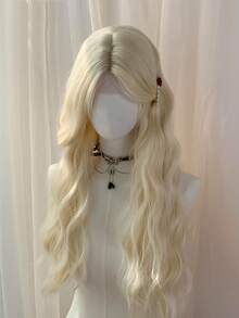 26 Inch Brown & Blonde Ombre Big Wave Synthetic Heat Resistant Wig, Gradient Color Wig, No Bangs, High Temperature Resistant Fiber Long Curly Synthetic Wig, Suitable For Daily Wear. (Hair Color: Multiple Colors Available) - Multicolor - View 11