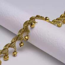 1/3/10Yards Gold Bell Tassel Ribbons, Suitable For Latin Dance Costumes, Stage Performance Outfits, DIY Sewing Lace Fabric Accessories Clothing Decoration - Multicolor - View 5