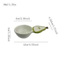 Asymmetrical Ceramic Bowl, Bread Design Dipping Sauce Dish, Creative Seasoning Container With Spoon Back To School,School Supplies - Multicolor - View 32