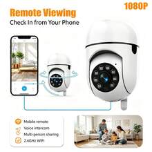 1pc/2pcs Indoor WiFi Security Camera, 1080P Indoor Monitoring Camera, 2.4G WiFi PTZ Home Camera, Supports Two-Way Audio, Full Color Night Vision, Motion Alert, Multi-User Sharing, Can Be Used As Baby Monitor And Pet Camera For Home Security, Indoor Monitoring Camera, New Year Gift, Christmas Gift, Christmas Gift For Him, Boyfriend, Grandpa - White - View 4