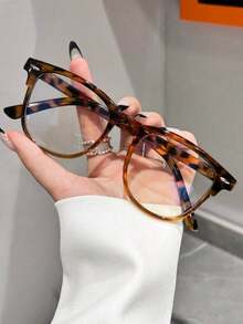 1/3pcs Women's Square Bohemian Style TR Material Large Frame Transparent Glasses, Suitable For All Seasons - Multicolor - View 4