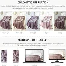 1pc Thickened Single-layer Solid Color Grid Patterned Flannel Blanket For All Seasons - Green - View 11
