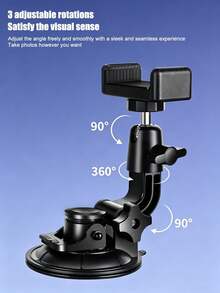 Strong Suction Cup Car Phone Mount,360° Rotation Foldable Adjustable Windshield Phone Holder,Shake‑Proof Car Vlog Video Recording Stabilizer For All Smartphones - Multicolor - View 4