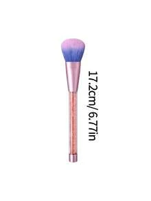 1pc Blush Brush,Crystal Glitter Handle, Professional Face Makeup Brush For Blush Powder, Portable Single Makeup Tool - Coral Pink - View 8