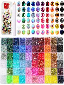 60 Colors Autumn & Fall Nail Charms Kit, Fall Nails Seasonal 3D Nail Art Decorations, DIY Embellishments For Manicure, Shoes, Water Bottles & Phone Case Decor - Multicolor - View 3
