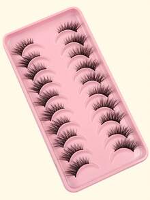 10 Pairs Half Lash Extensions Natural Style Outer Corner Lengthening - Black - View 5
