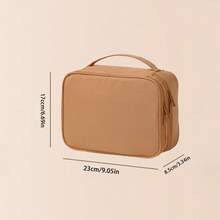 Double Layer Partitioned Makeup Bag, Large Capacity Portable Handheld Cosmetic Bag, Detachable 4-Section Storage, Makeup Brush Slot, Mesh Pocket, Mask Compartment, Travel And Home Skincare And Cosmetic Organizer - Multicolor - View 12