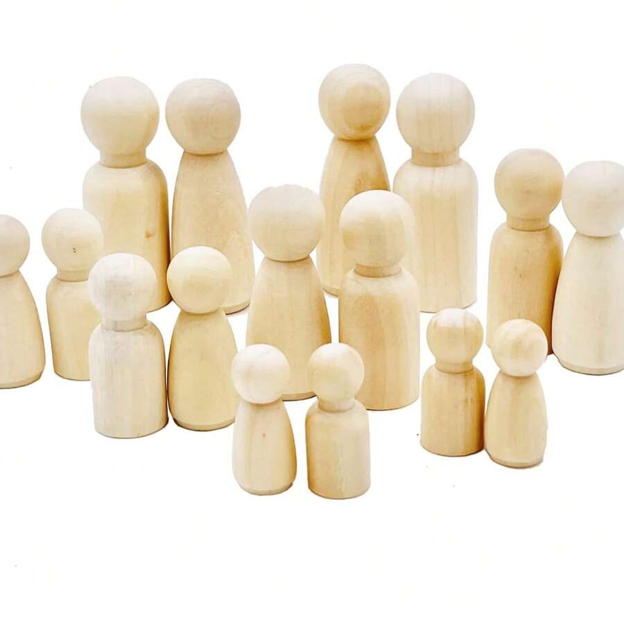 5/10 Blank Log Puppet Molds, Multi-Size DIY Hand-Painted Craft Ornaments, Adult Hand-Painted Graffiti Accessories, Festival Party Decoration Materials - A - View 1