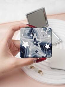 1PC Millennium Y2K Series Portable Folding Makeup Mirror, Lightweight Ultra-Thin Convenient Durable PU Leather, Suitable For Various Occasions Travel Party Work School, Suitable For All Ages - Multicolor - View 8