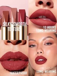 Pudaier 1pc Pink Nude Waterproof Non-Fading Lipstick, Suitable For All Skin Tones, Perfect Valentine's Day Gift For Her - 15 - View 5