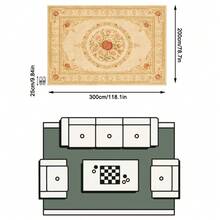 1PC Red Pomegranate Floral Pattern Faux Cashmere Machine Washable Area Rug, European Vintage Style Rectangular Soft Carpet, Living Room Bedroom Home Decor, All Season Use, Aesthetic Home Decoration - Multicolor - View 11