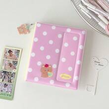 1pc Kawaii Polka Dot 3 Inch Photocard Album, Single Pocket Mini Card Collection Binder With Cute Cartoon Animal Pendant, Portable Idol Photo Card Holder For 3" & Small Cards - Multicolor - View 14
