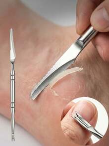 2pcs [Foot Repair Knife+Storage Box] Professional Stainless Steel Pedicure Knife And Dual-Ended Callus Remover - Precision Foot Care Tool For Dead Skin And Cuticle Maintenance - A - View 1