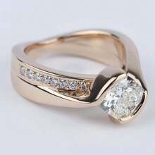 1pc Fashionable Luxury White Ring, Women's Engagement Ring - Gold - View 1