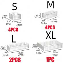 11pcs Drawer Organiser Set Clear Makeup Trays Plastic Desk Drawer Dividers Boxes - VJM0033 - View 7