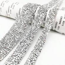 1pc Self-Adhesive Resin Rhinestone Strip Clothing Accessory, DIY Rhinestone Decor - Multicolor - View 4