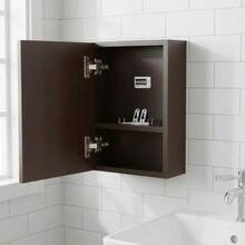 Botiquín Organizador con Espejo de 27 * 37 * 12 cm, Gabinete de Pared con Espacio de Almacenamiento para Baño, Varios Colores Disponibles - Marrón Chocolate - Ver 1