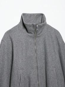 DEEKA Autumn/Winter New Women's European And American Style Fashion Minimalist Back To School Commute Versatile Soft Aviator Jacket - Grey - View 4