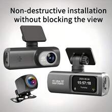 4K Ultra HD Dual Dash Cam, WiFi Front And Rear Dual Lens Dash Camera, 1.47" IPS Screen, App Supported, Motion Detection, Night Vision, 64GB Cycle Recording Dashcam, Wide Angle Dash Cam With G-Sensor - Dash Cam - View 3