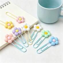 This 7-Piece Set Of Flower-Shaped Metal Bookmarks Features A Cherry Blossom Design And Can Be Used To Organize Documents, Decorate Photo Albums, And Keep Class Materials In Order. - Random Color and Style - View 10