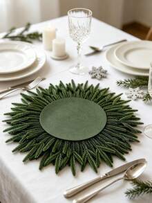 1pc Christmas Placemat Heat-Insulating Mat, Suitable For Wedding Party Table Decoration, PVC Gold Foil Placemat Simple Fashion Table Mat, Coffee Machine Mat, Non-Slip Heat-Insulating Mat, Suitable For Wedding Party, Holiday Celebration, Picnic Camping, Birthday Banquet Table Decoration Placemat, Christmas Placemat - Multicolor - View 5