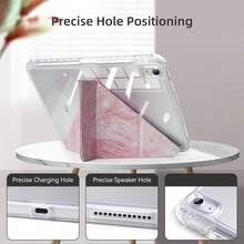 DANYCASE Y-Fold 保護殼,高透明壓克力材質,相容 iPad (A16) 11代 11吋、10代 10.9吋、Air 8 (M4) 11吋 2026、7代、8代、9代 10.2吋、Pro 11 2020-2022、Air 7/6 (M3/M2) 11吋 - 粉紅海底世界 - 查看 6