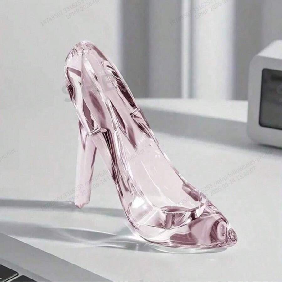2D Flat Creative Acrylic Crystal Shoe, 1pc, Holiday Party Decoration, Wedding Venue Ornament, Princess Party Accessory, Glass Slipper Mini Figurine, Holiday Gift, Birthday Gift (Non-Clothing) - 1PC - View 1