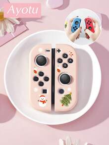 Ayotu Christmas Tree & Snowflake & Snowman Pattern Game Console Shell And Accessories Compatible With Switch/Switch OLED/Switch Lite, Set Includes Protective Case, Storage Bag, Dock Shell, Controller Protective Cover And Multiple Style Accessories To Choose From, Winter Romance, Christmas/Easter/Back To School/Birthday/Anniversary Gift - View 28