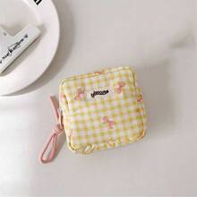 Mini Cosmetic Bag, Cute Makeup Pouch Suitable For Women And Girls, Checkerboard Cosmetic Bag, Sanitary Pad Storage Bag, Tampon Storage Bag, Bohemian Style - Multicolor - View 14