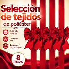 Christmas Red Cabinet Bows, 198cm Polyester Decorative Ribbon With Hook And Loop Fastener For Kitchen Cupboard, Door And Window Holiday Decor - 8Pcs - View 3