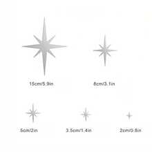 Chrisley 92pcs/Set Star Acrylic Mirror Stickers, Different Sizes Star Pattern, Studio Background Wall Decor, Photography Studio Decoration Supplies - View 2