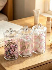 Bow-Adorned Storage Box-Ideal For Organizing Beauty Products Or Displaying Items On Your Desk. It Features A Transparent Design For Easy Visibility And Makes A Perfect Gift For Women For Christmas, Halloween, Or Thanksgiving. - Multicolor - View 6