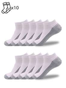 1/5/10 Pairs Men's Colorblock Short Socks, Casual Everyday Home Socks, Simple & Comfortable - Multicolor - View 21