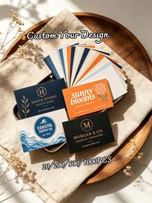 20/200/500/1000pcs Customized Double-Sided Business Cards, Personalized Business Card Printing, Customizable Your Design, Professional Printed Business Cards, Unique Brand Logo Cards, Company Brand Promotion, Corporate Events And Daily Business Use, Christmas, Special Occasions - Multicolor - View 1