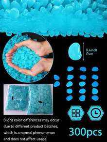 200pcs Blue Fluorescent Glowing Pebbles Decorative Stones, Suitable For Party, Wedding, Fish Tank, Flower Pot, DIY Crafts And Holiday Decoration - Multicolor - View 11