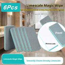 6Pcs/3pcs/1pc Glass Limescale Magic Scrub Cleaning Brush, Household Bathroom Mirror Shower Room Tile Powerful Limescale Water Stain Water Mark Removal Tool, Multi-Functional Window Glass Cleaning Tool - Multiple Styles - View 2