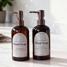 2pcs 500ml Shampoo, Body Wash, Hand Soap, Fragrance Lotion Bottles, Suitable For Kitchen And Bathroom, With Pump Head - Multi-color - View 2