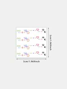 1pc Temporary Tattoo Sticker, Color Simple Line Infinity Symbol Meteor Heart Paw Print Strip Pattern, Realistic Fake Tattoo Design, Suitable For Daily, Bachelorette Party Favors, Music Festivals, Cosplay, Graduation Gifts, Lasts 3-5 Days - Multicolor - View 2