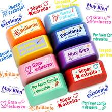 8pcs Spanish Teacher Stamps, Children Incentive Reward Stamps, School Classroom Assignment Grading, Teacher Office Supplies - Spanish Teacher Stamps, Set Of 8 - View 1