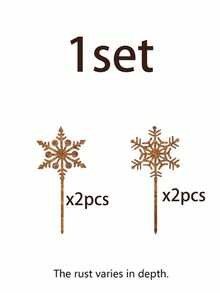 1 Set Christmas Garden Decor Stakes, Alternating Hollow Snowflake Design, Suitable For Christmas And Winter Themed Yard And Garden Decoration, Applicable To Patio, Guest Room And Outdoor Party - A - View 8